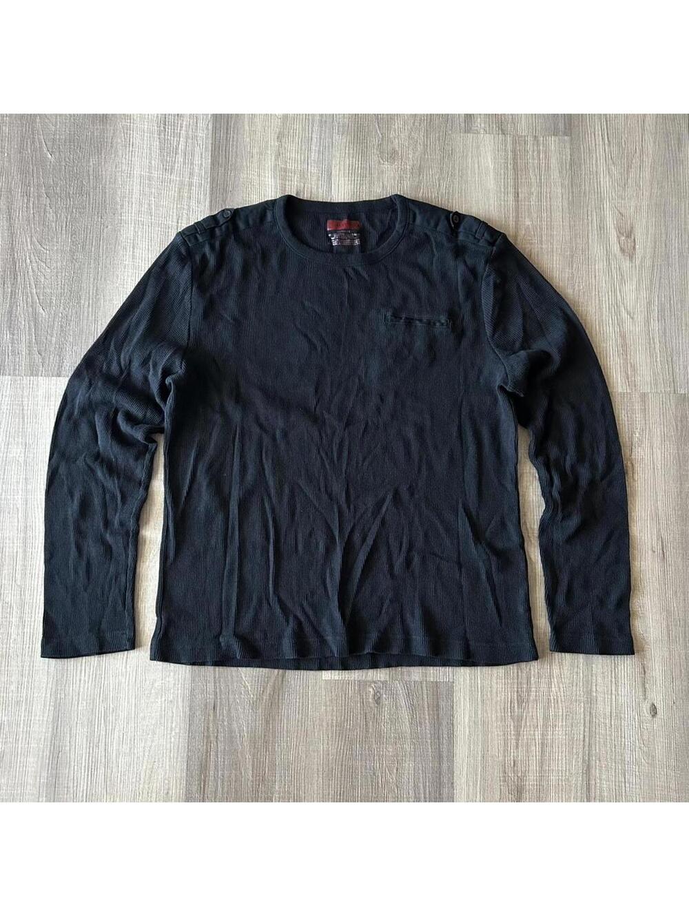 Vintage Y2K Black Alfani longsleeve waffle knit shirt